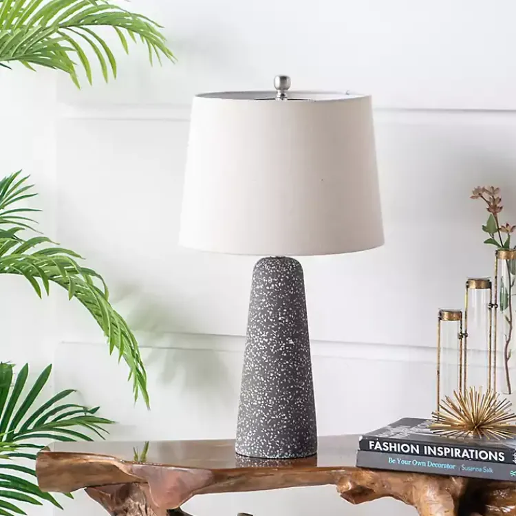 Table Lamps-Kirklands Home Gray Speckled Stone Table Lamp Tan