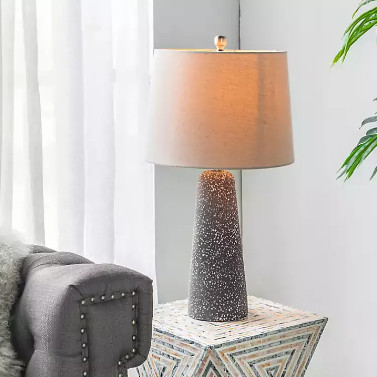 Table Lamps-Kirklands Home Gray Speckled Stone Table Lamp Tan