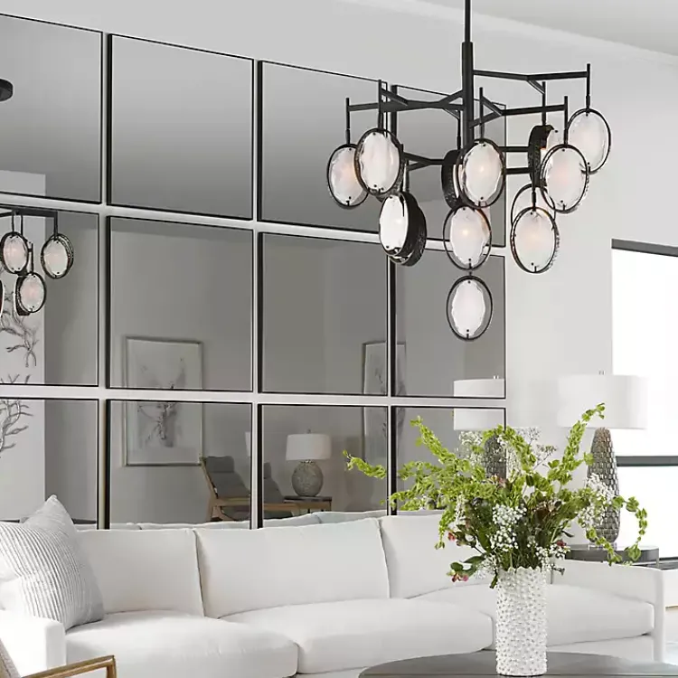 Decorative Mirrors-Kirklands Home Matte Metal Square Framed Mirror Black