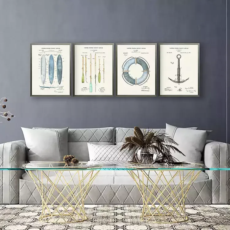 Framed Art-Kirklands Home Nautical Patent Framed Art Prints, Set of 4