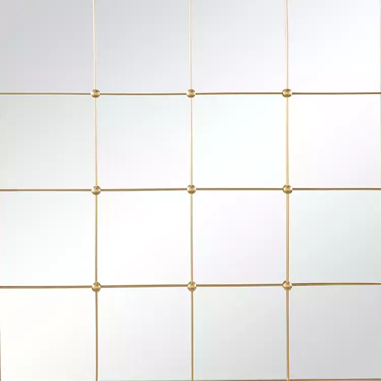 Decorative Mirrors-Kirklands Home Gold Metal Windowpane Wall Mirror