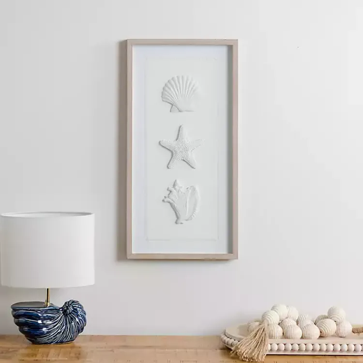 Wall Plaques-Kirklands Home Shells Shadowbox Wall Plaque White