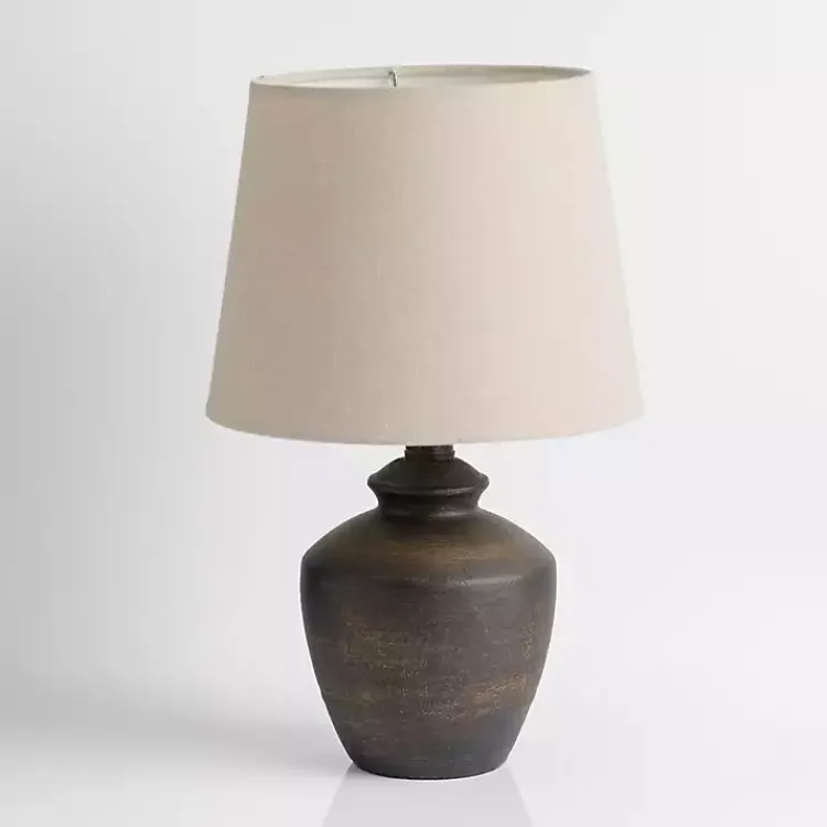 Table Lamps-Kirklands Home Dark Brown Textured Table Lamp Tan