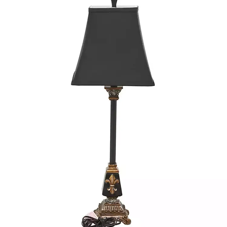 Buffet Lamps-Kirklands Home and Gold Fleur De Lis Buffet Lamp Black