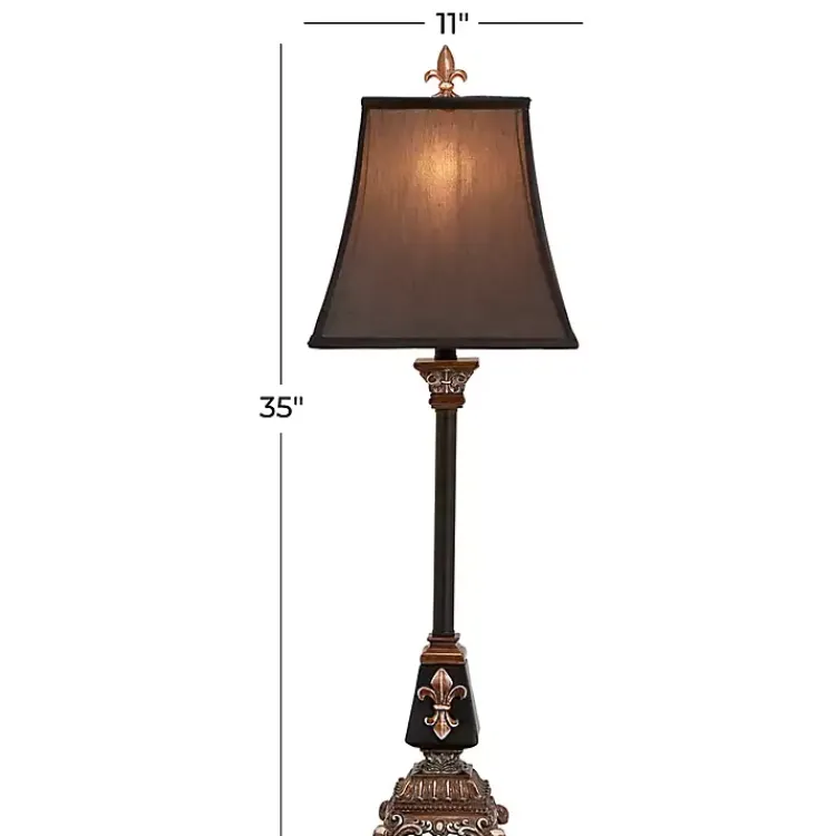 Buffet Lamps-Kirklands Home and Gold Fleur De Lis Buffet Lamp Black
