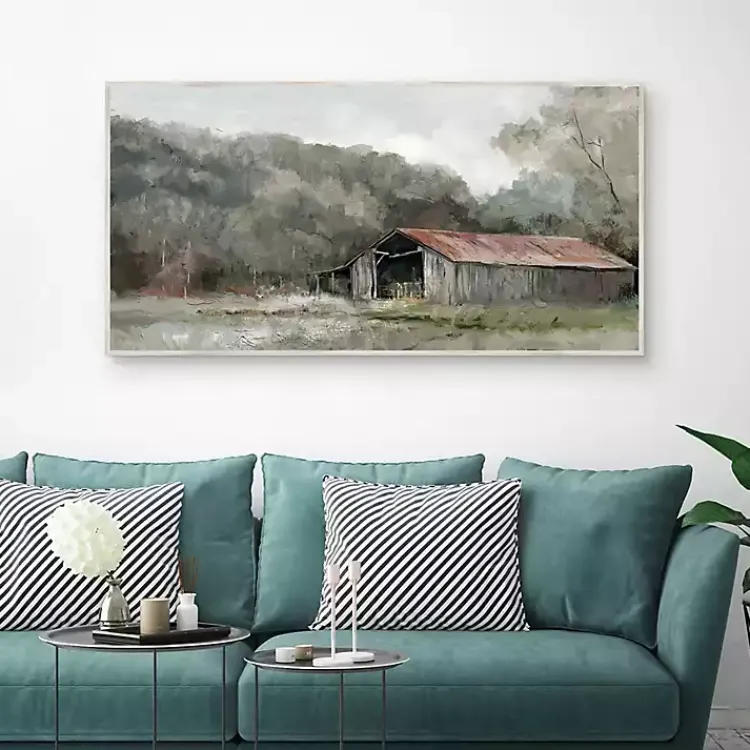 Canvas Art-Kirklands Home Old Gray Barn Framed Canvas Art Print