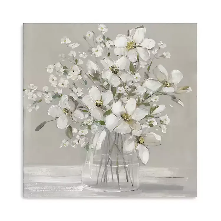 Canvas Art-Kirklands Home Blooming Magnolias Canvas Art Print, 20x20 in. Gray