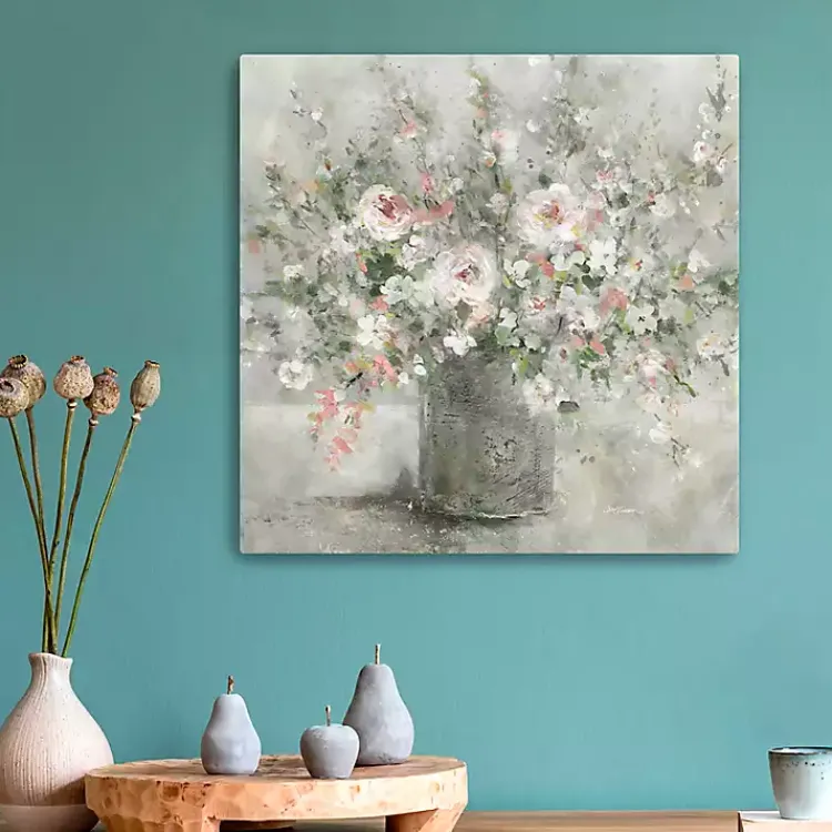 Canvas Art-Kirklands Home Felicitous Floral Canvas Art Print, 20x20 in. Gray