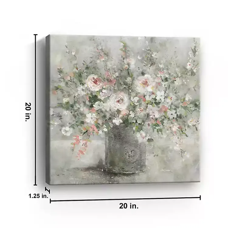 Canvas Art-Kirklands Home Felicitous Floral Canvas Art Print, 20x20 in. Gray