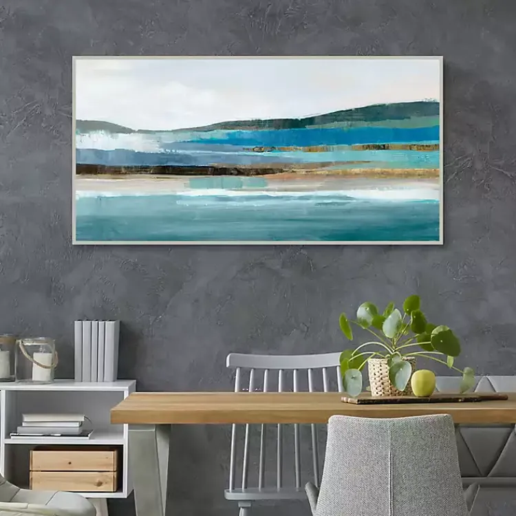 Canvas Art-Kirklands Home Memories of Framed Canvas Art Print Blue