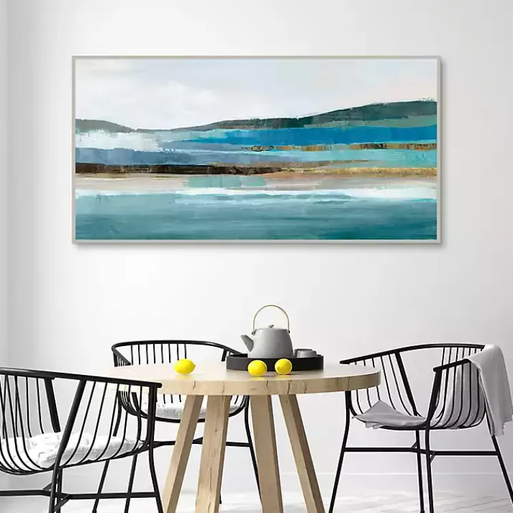 Canvas Art-Kirklands Home Memories of Framed Canvas Art Print Blue