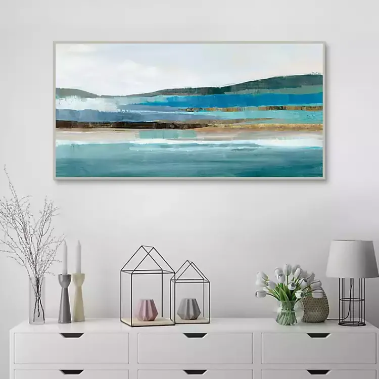 Canvas Art-Kirklands Home Memories of Framed Canvas Art Print Blue