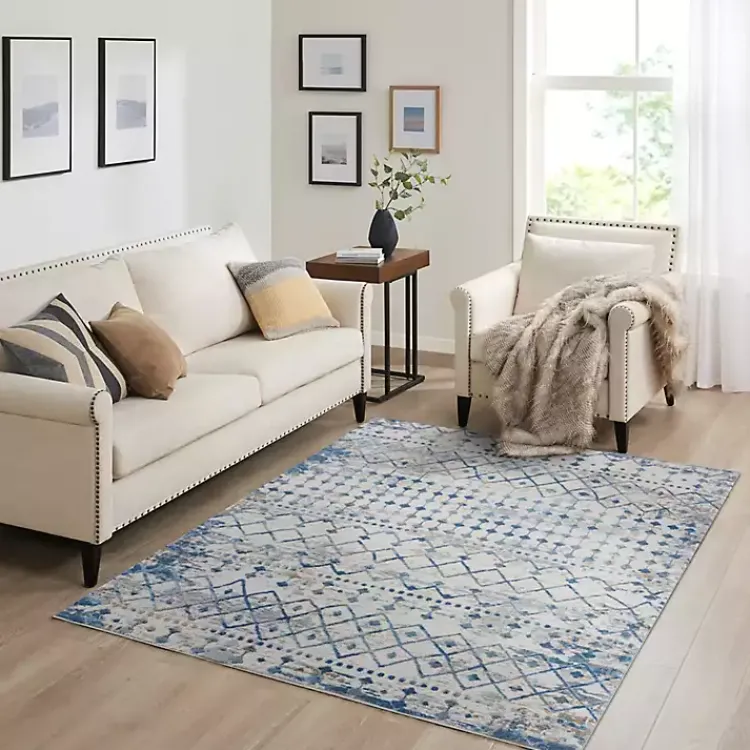 Area Rugs-Kirklands Home Moroccan Area Rug, 7x9 Blue