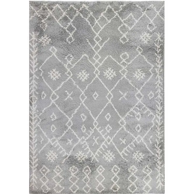 Area Rugs-Kirklands Home Geometric Area Rug, 5x8 Gray