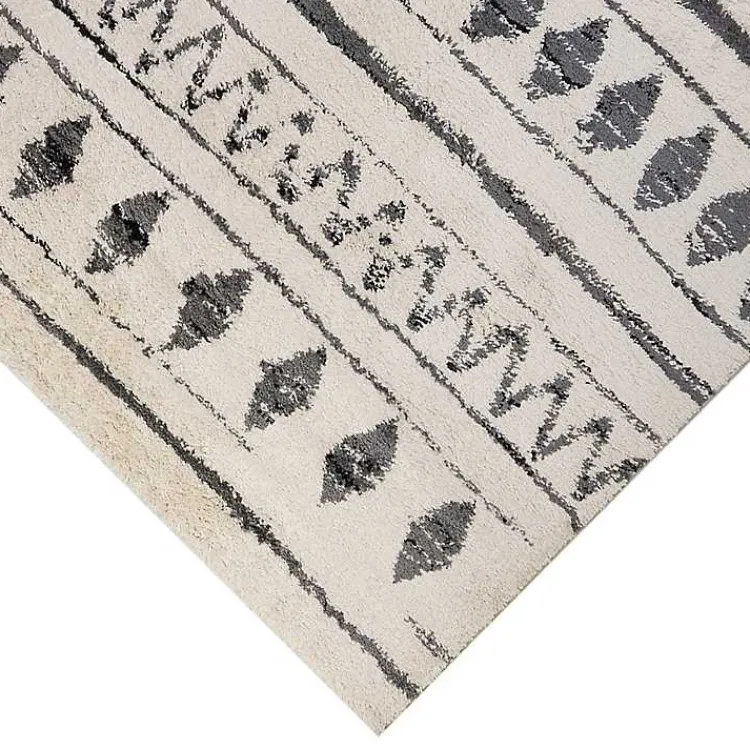 Area Rugs-Kirklands Home Cream Boho Striped Area Rug, 5x8 Ivory