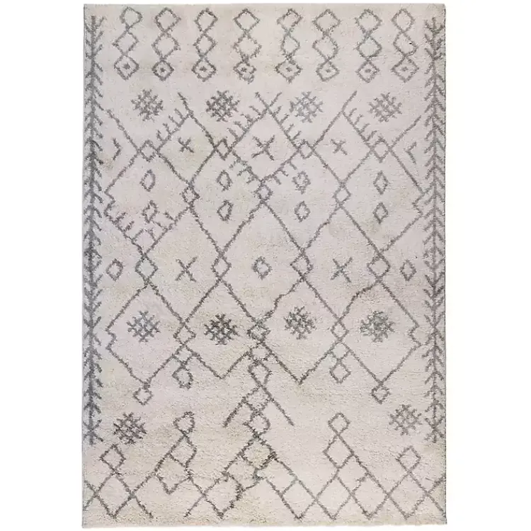 Area Rugs-Kirklands Home Geometric Area Rug, 5x8 Ivory