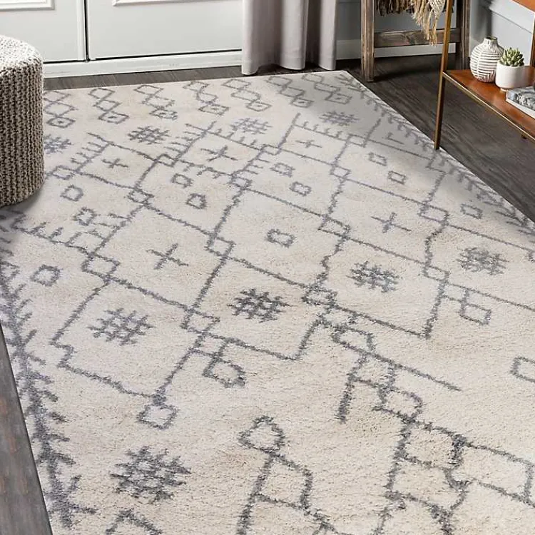 Area Rugs-Kirklands Home Geometric Area Rug, 5x8 Ivory