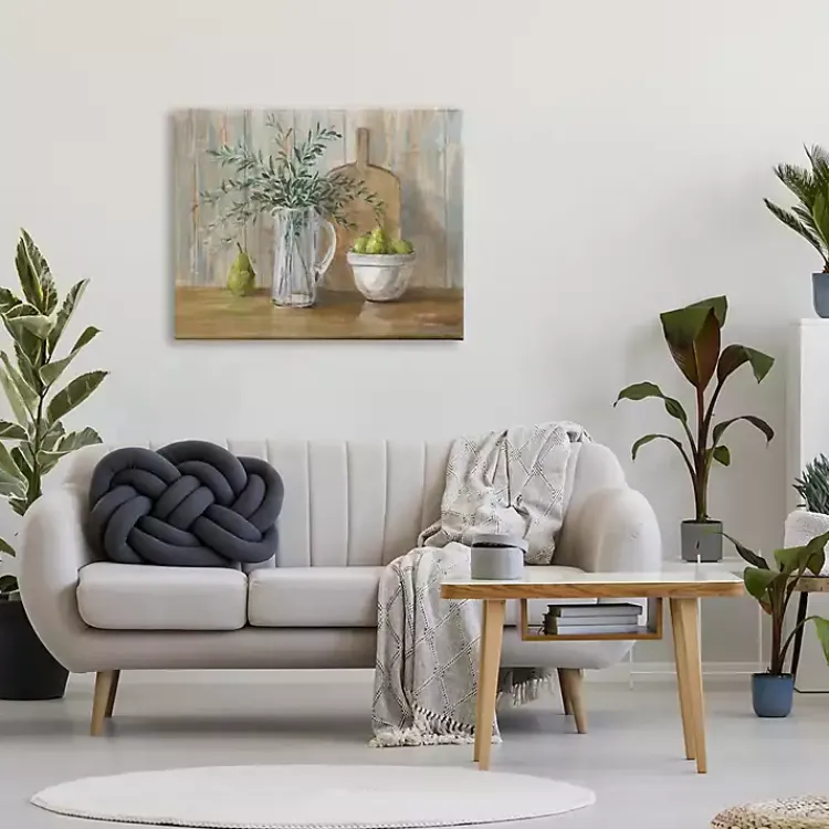 Canvas Art-Kirklands Home Pears and Greenery Still Life Canvas Art Print