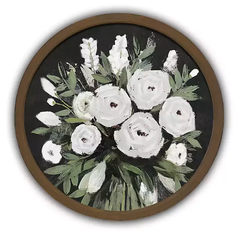 Framed Art-Kirklands Home Flowers on Black Background Brown Framed Art Print