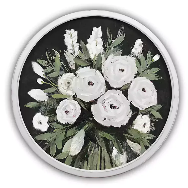 Framed Art-Kirklands Home Flowers on Black Background White Framed Art Print