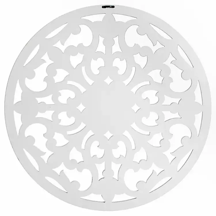 Wall Plaques-Kirklands Home Round Medallion Wood Plaque White