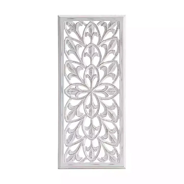 Wall Plaques-Kirklands Home Wood Medallion August Wall Plaque White