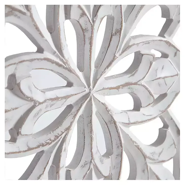Wall Plaques-Kirklands Home Wood Medallion August Wall Plaque White