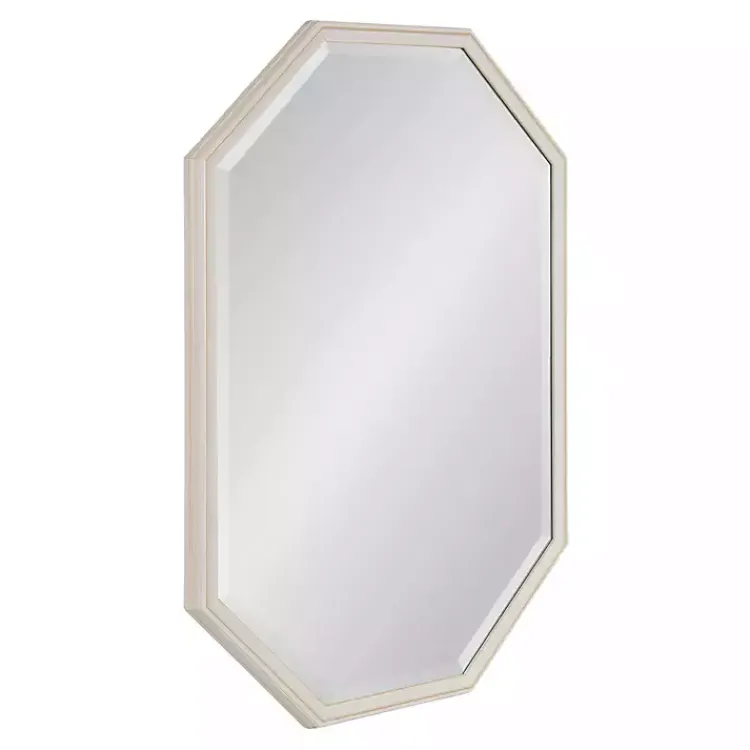 Decorative Mirrors-Kirklands Home White Beveled Octagon Wall Mirror