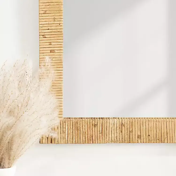 Decorative Mirrors-Kirklands Home Natural Rattan Arch Wall Mirror