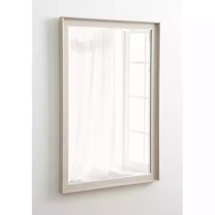 Decorative Mirrors-Kirklands Home Neutral Linen Beveled Wall Mirror