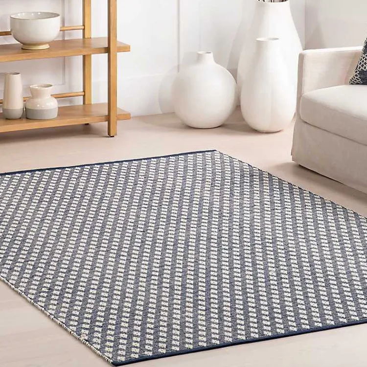 Area Rugs-Kirklands Home Dark Gray and Ivory Dainty Diamond Area Rug, 8x10