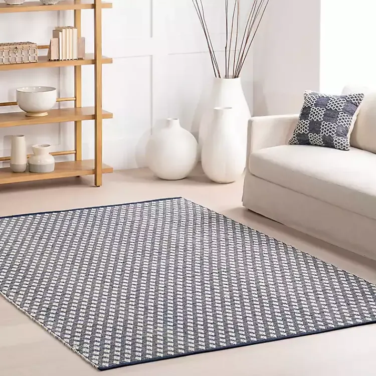 Area Rugs-Kirklands Home Dark Gray and Ivory Dainty Diamond Runner