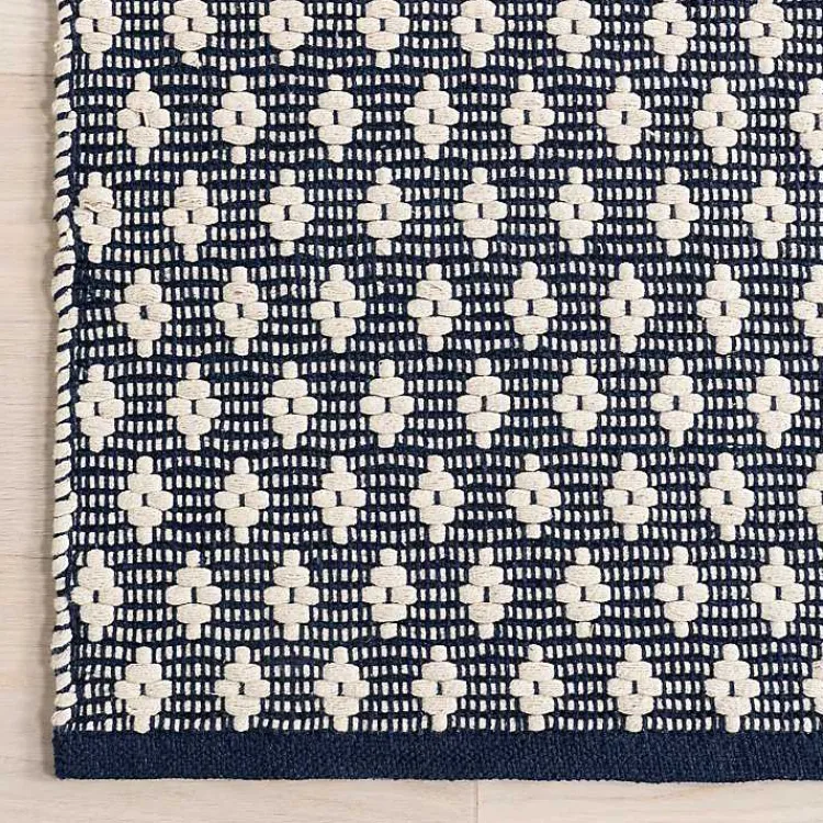 Area Rugs-Kirklands Home Dark Gray and Ivory Dainty Diamond Runner