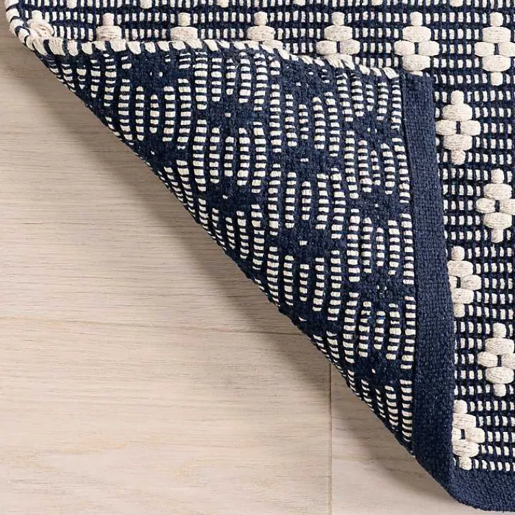 Area Rugs-Kirklands Home Dark Gray and Ivory Dainty Diamond Area Rug, 6x9