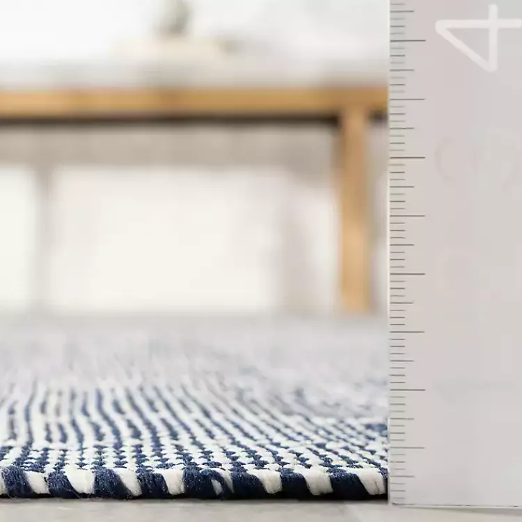Outdoor Rugs-Kirklands Home Blue & Ivory Checkered Indoor/Outdoor Runner, 3x8