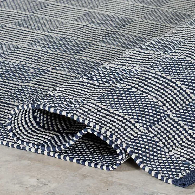 Outdoor Rugs-Kirklands Home Blue & Ivory Checkered Indoor/Outdoor Runner, 3x8