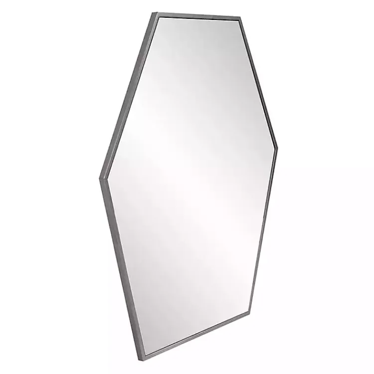 Decorative Mirrors-Kirklands Home Graphite Metal Hexagonal Mirror