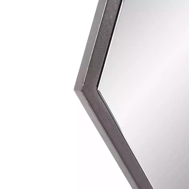 Decorative Mirrors-Kirklands Home Graphite Metal Hexagonal Mirror