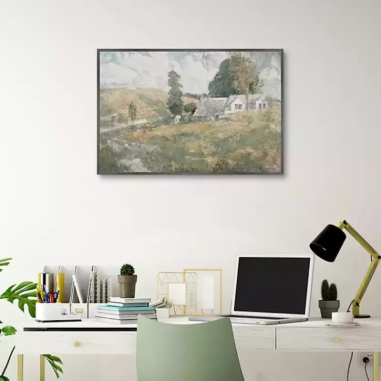 Canvas Art-Kirklands Home Soft Spring Landscape Framed Canvas Art Print Green