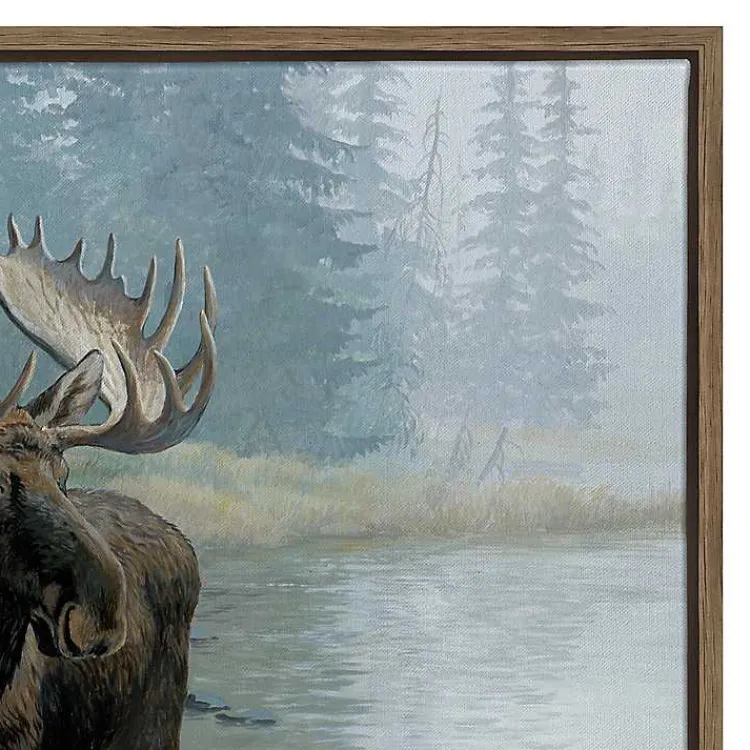 Canvas Art-Kirklands Home Quiet Water Moose Framed Canvas Art Print