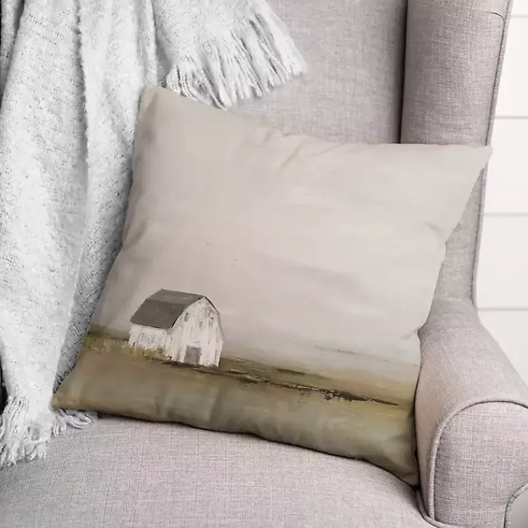 Outdoor Cushions & Pillows-Kirklands Home Foggy Barn Indoor/Outdoor Pillow