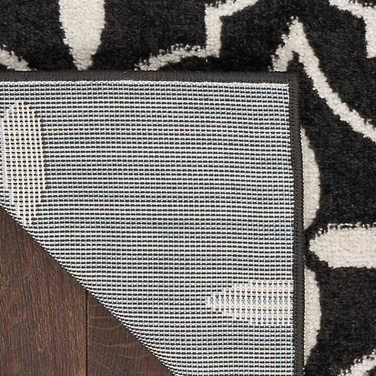 Outdoor Rugs-Kirklands Home Black & Ivory Quatrefoil Indoor/Outdoor Rug, 5x7