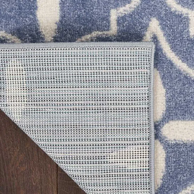 Outdoor Rugs-Kirklands Home Blue & Ivory Quatrefoil Indoor/Outdoor Runner