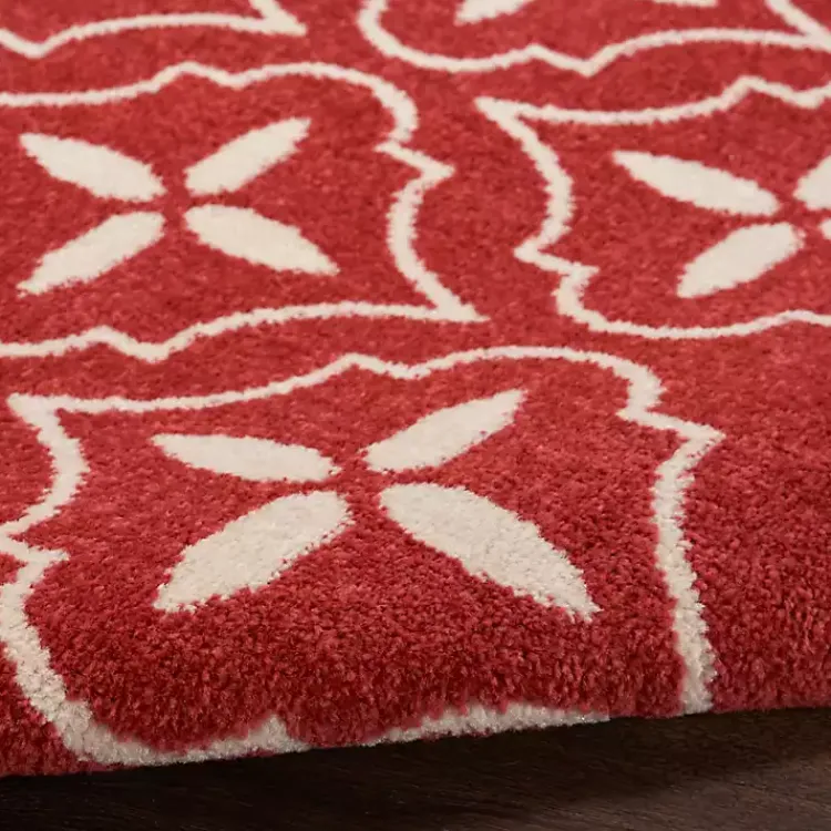 Outdoor Rugs-Kirklands Home Brick & Ivory Quatrefoil Indoor/Outdoor Rug, 8x10
