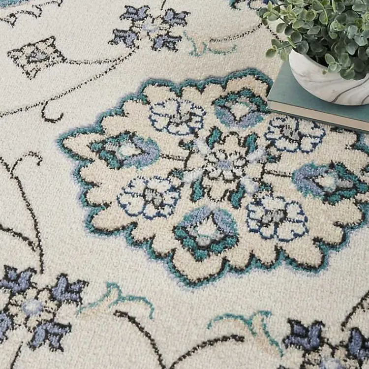 Outdoor Rugs-Kirklands Home Blue Vintage Medallion Indoor/Outdoor Rug, 4x6