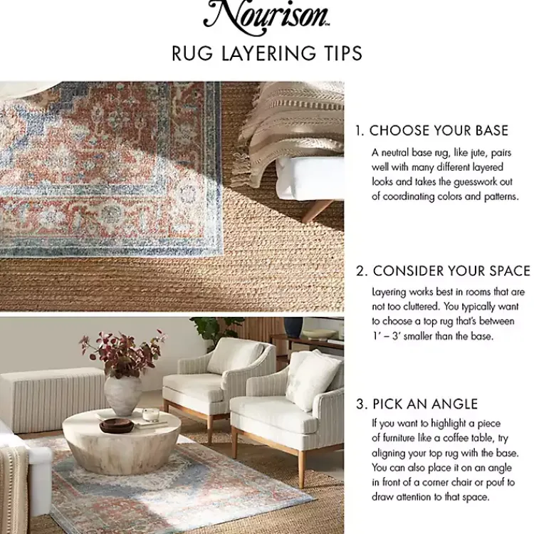 Area Rugs-Kirklands Home Blue Vintage Medallion Indoor/Outdoor Rug, 5x7