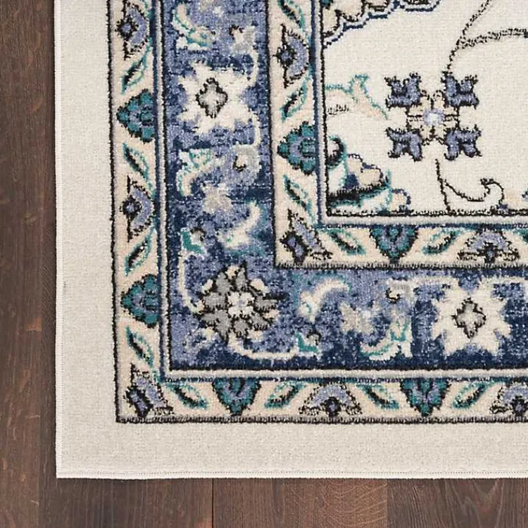 Outdoor Rugs-Kirklands Home Blue Vintage Medallion Indoor/Outdoor Rug, 8x10