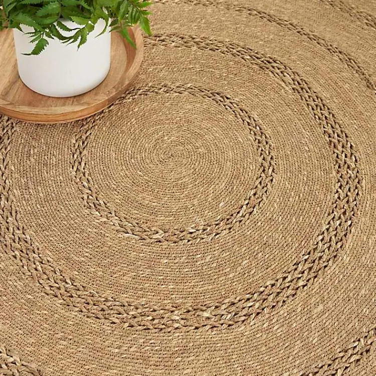 Area Rugs-Kirklands Home Natural Seagrass Indoor/Outdoor Area Rug, 3x3 Tan