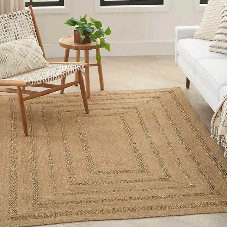 Area Rugs-Kirklands Home Natural Seagrass Indoor/Outdoor Area Rug, 4x6 Tan
