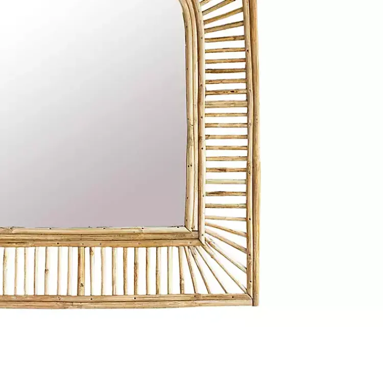 Decorative Mirrors-Kirklands Home Natural Cane Arched Wall Mirror